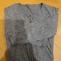 ◎美品 ストライプ 長袖 シャツワンピース
