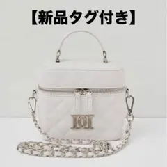 Darich キルティングスクエアミニバッグ 白 WHT シルバー