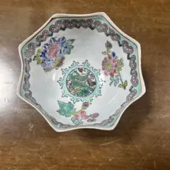 中国景徳鎮産八角形の花柄陶器ペア