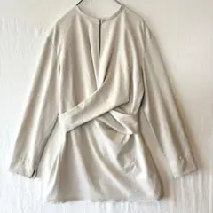 ⭐︎美品⭐︎ ROPE ウエストベルト付きペプラムブラウス 七分丈 オフ 