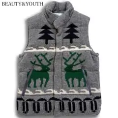 BEAUTY&YOUTH ユナイテッドアローズ カウチン ダウンベスト グレー