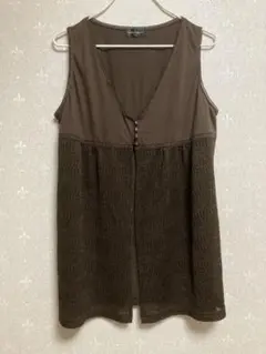 アヴェリナレガード　ベスト　ジレ　薄手　レース編み　ブラウン　未使用