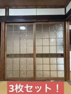 昭和レトロ　引き戸　ドア　扉　窓 楽天市場】【中古】 昭和レトロ ペイントガラス引き戸 2枚セット