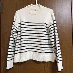 UNIQLO ウォッシャブルモックネックボーダーセーター長袖