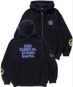 XLARGE ジップアップパーカー ブラック