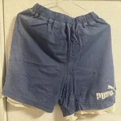 PUMA ネイビー ショートパンツ ロゴ入り
