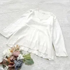 【ジーユー】GU オーバーサイズVネックセーター(長袖) ホワイト M ○