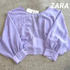 ZARA 新品　ライトパープル　ラグラン袖　ブラウス　トップス