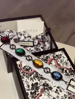 新品未使用 自宅保管品】GUCCI ターコイズSilverチェーンブレスレット