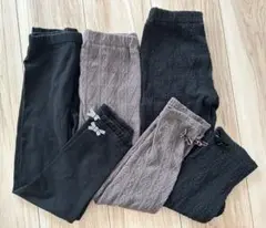 エニィファム　レギンス 3枚セット　ケーブル編み　リボン　120
