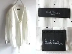 Paul Smith BLACK リボンタイ ボウタイ ドットブラウス 42/L
