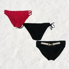 Mossimo 赤と黒 ビキニボトム 3点セット サイズM