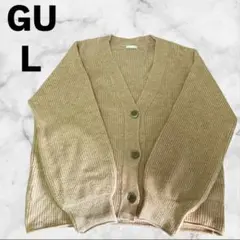 【GU】カーディガン ニット 長袖 Vネック イエロー 黄色 Lサイズ