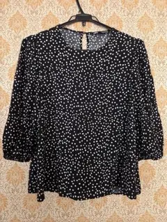 フラメンコ ブラウス 黒 水玉 シフォンジョーゼット フラメンコ ブラウス 黒 水玉 シフォンジョーゼット - メルカリ