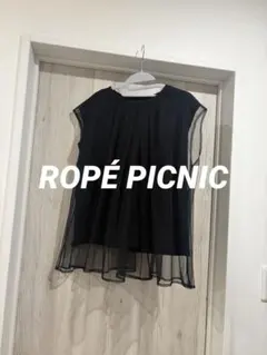 ROPE' PICNIC チュールカットトップス　ブラック38 シースルー