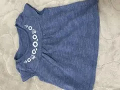 ダークブルー 刺繍 フレアシルエット トップス