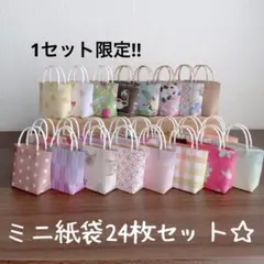 ハンドメイド☆ミニ紙袋24枚セット☆アソート柄　1セット限定‼︎
