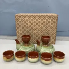 D-5 酒器セット 徳利 2点 お猪口 5点 まとめて 陶器 和食器 時代物