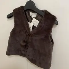 KUMIKYOKU ブラウンファーベスト LLサイズ