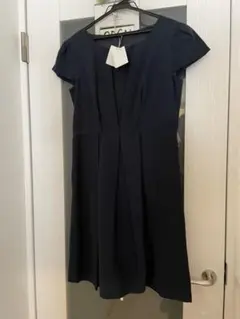 底値最終▶︎新品！膝丈ワンピース紺色ネイビー卒業入学！面接！着丈95位