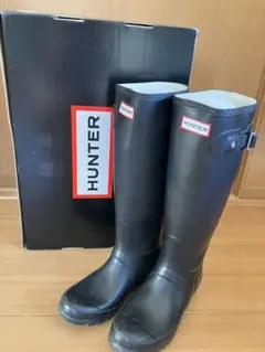 23〜23.5HUNTER ブラック 長靴 バックル付き