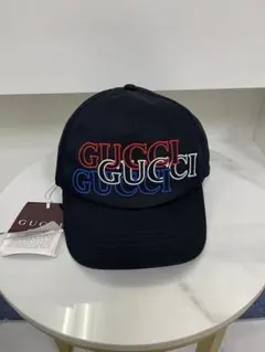 L59 グッチ キャップ G刺繍 シェリーライン ネイビー イタリア製