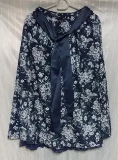 アクシーズファム スカート ミドル マキシ ロング 花柄 総柄 ネイビー 紺