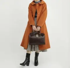 【2月中旬処分】ローズプリント釦レトロカラーコート/アンアナザーアンジェラス