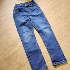 【130cm】GU デニムパンツ ウエストゴム