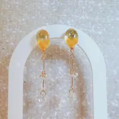 レジンピアス ミモザ クリア ゴールド ハンドメイド