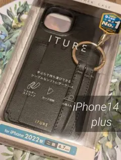 iPhone14plus　ショルダーストラップ付き　BLACK