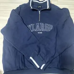 XLARGE ネイビー ジップアップ トレーナー XL