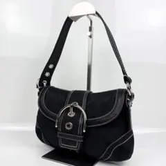 【未使用級】COACH ソーホー ワンショルダーバッグ シグネチャー 黒 y2k