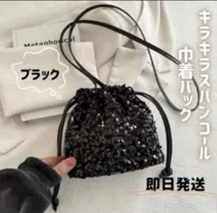 スパンコール キラキラ 巾着 ショルダーバッグ　パーティバック