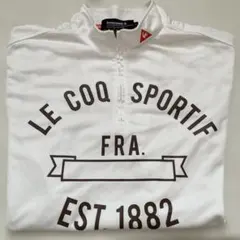 le coq sportif半袖ハーフジップ sizeL ホワイト ゴルフウェア