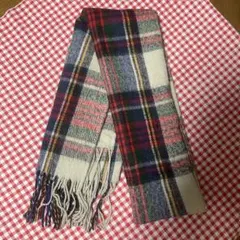 チェック柄 マフラー／ストール フリンジ付き 秋冬 定番