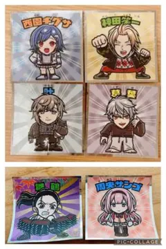 にじさんじマンチョコシール5枚セット叶葛葉神田笑一西園ビックリマンチョコ鬼滅の刃