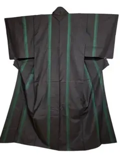 東*子様 【24時間以内発送】着物 本場大島紬 一元式 正絹 縦縞 7マルキ