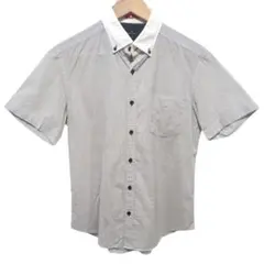 PS Paul Smith クレリックシャツ 半袖 ストライプ柄 L ドット