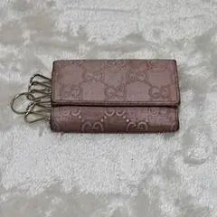 GUCCI グッチ GG柄 6連キーケース ピンク レザー ジャンク