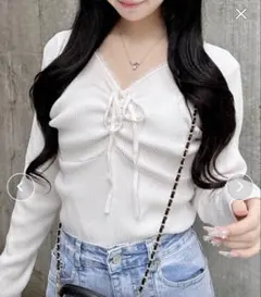 INGNI フロントギャザーニット