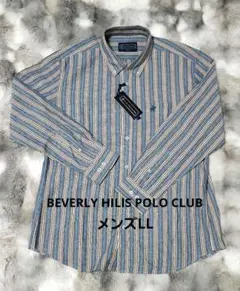 Beverly Hills Polo Club ストライプ 長袖シャツ LL
