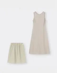 【新品】GU リネンブレンドバックオープンワンピース