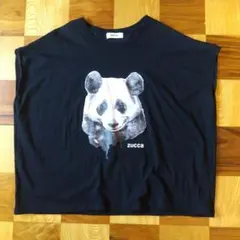 【新品未使用】zucca パンダプリント Tシャツ ブラックのサムネイル
