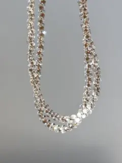 1059(再) ファルファーレネックレス　ビーズネックレス　ガラスビーズ　クリア