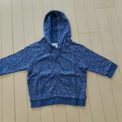 I+H パーカー 花柄 ジップアップ