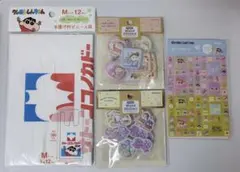 【新品未開封】【匿名配送】しんちゃん×サンリオ ステッカー2種、タイルシール、袋