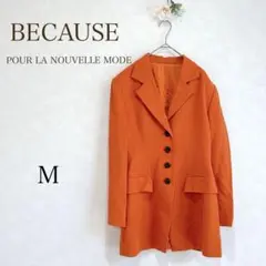 BECAUSE ジャケット　オレンジ　 肩パッド入り　昭和レトロ　テーラード