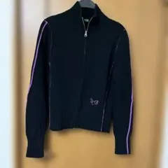 ベネトン　毛100% 長袖zipカーディガン