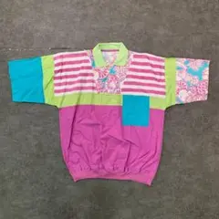 7TSM1 コットンポロシャツ 個性的　モード　インポト古着used